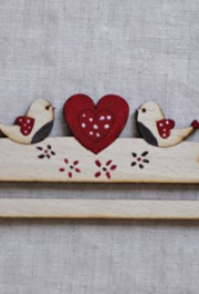 Percha de madera(pajaritos)